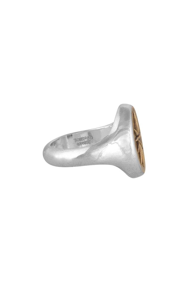 Men's Artisan Sterling Silver & Brass Signet Ring, Alternate, color, MIX