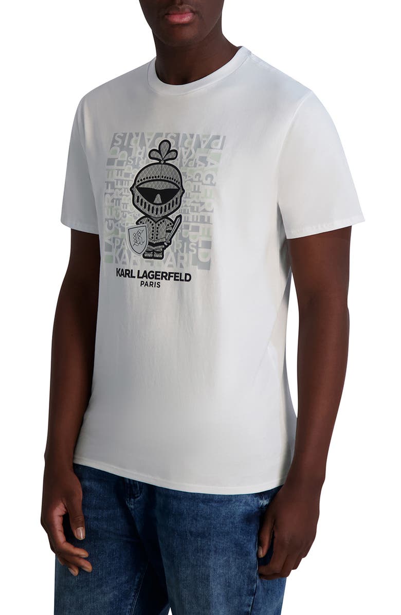 KARL LAGERFELD PARIS Armor Karl Logo Graphic T-Shirt, Alternate, color, White