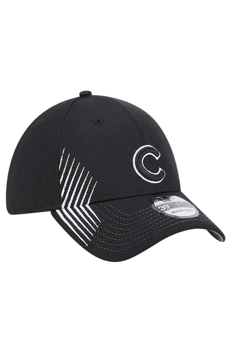 New Era Men's New Era Black Chicago Cubs Active Dash Mark 39THIRTY Flex Hat, Alternate, color, Black