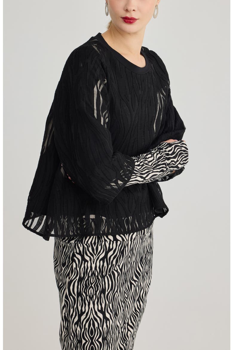 Ida Jacquard Top, Alternate, color, Black