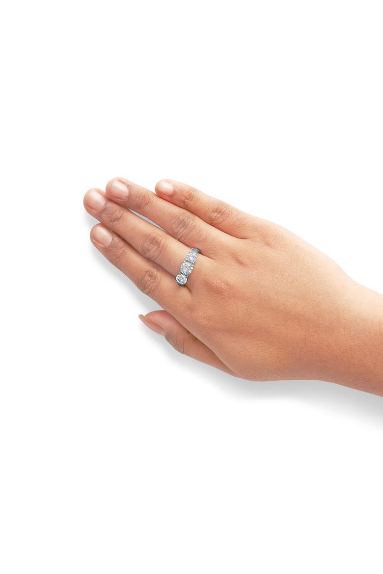 14K White Gold 2.00 Cttw Lab Grown Diamond 3 Stone Ring Band, Alternate, color, White