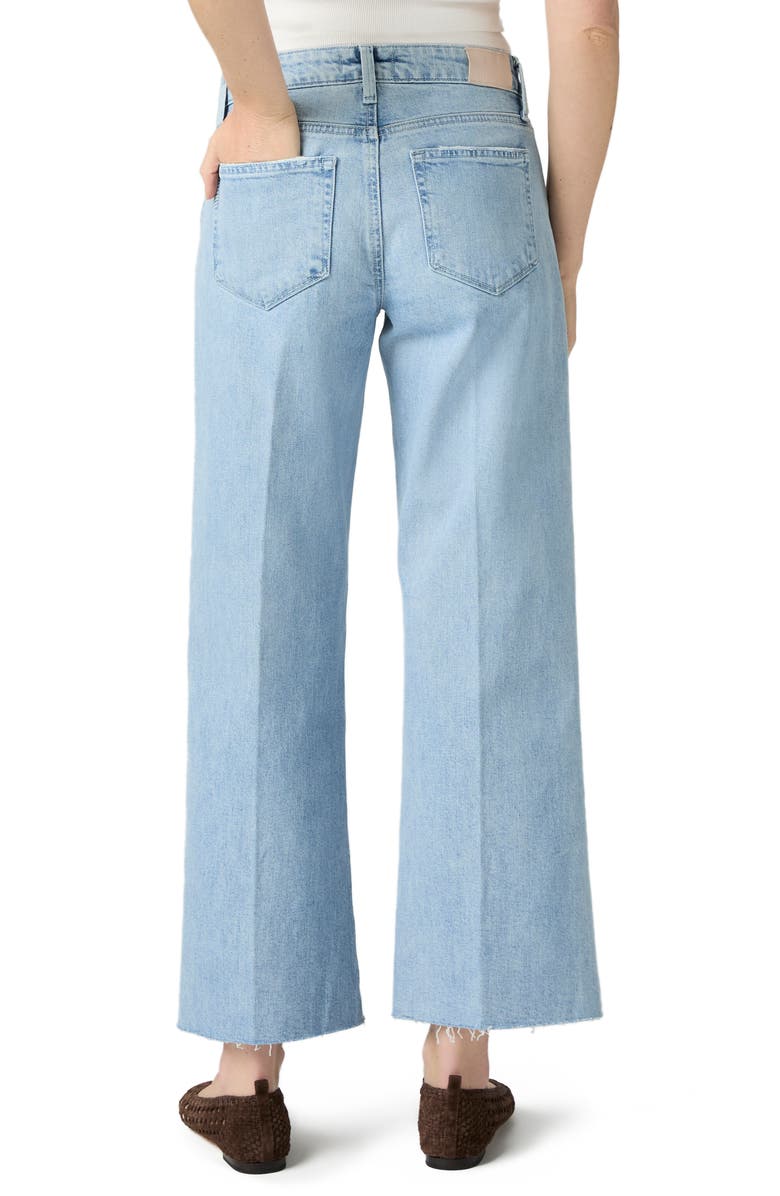 PAIGE Leenah Raw Hem High Waist Ankle Wide Leg Jeans, Alternate, color, 