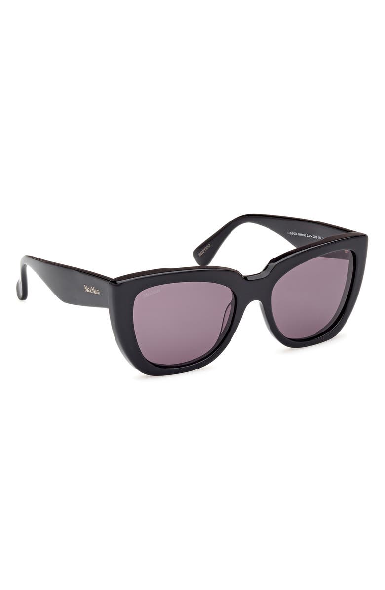 Max Mara Glimpse4 54mm Polarized Cat Eye Sunglasses, Alternate, color, Shiny Black / Smoke
