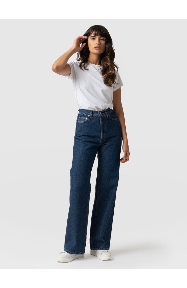 Saint + Sofia Wide Leg Jeans, Alternate, color, Indigo Blue