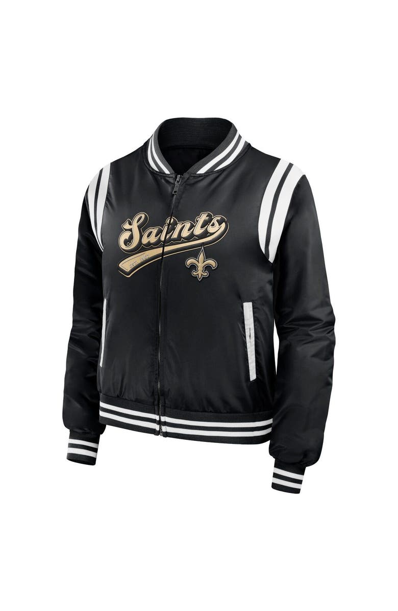 WEAR by Erin Andrews Women's WEAR by Erin Andrews Black New Orleans Saints Bomber Full-Zip Jacket, Alternate, color, Black