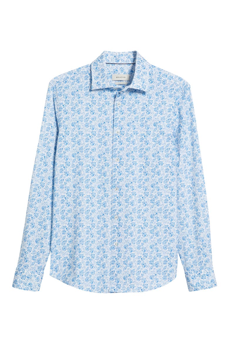James OoohCotton® Leaf Print Button-Up Shirt, Alternate, color, CLASSIC BLUE