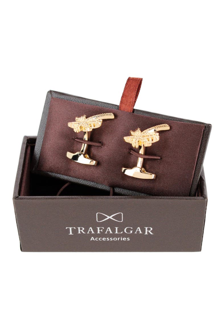 The Palm Court Palm Tree Cufflinks, Alternate, color, Gold