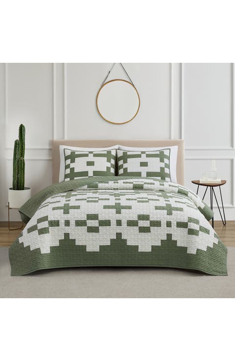 Painted Cove Reversible Quilt & Sham Set