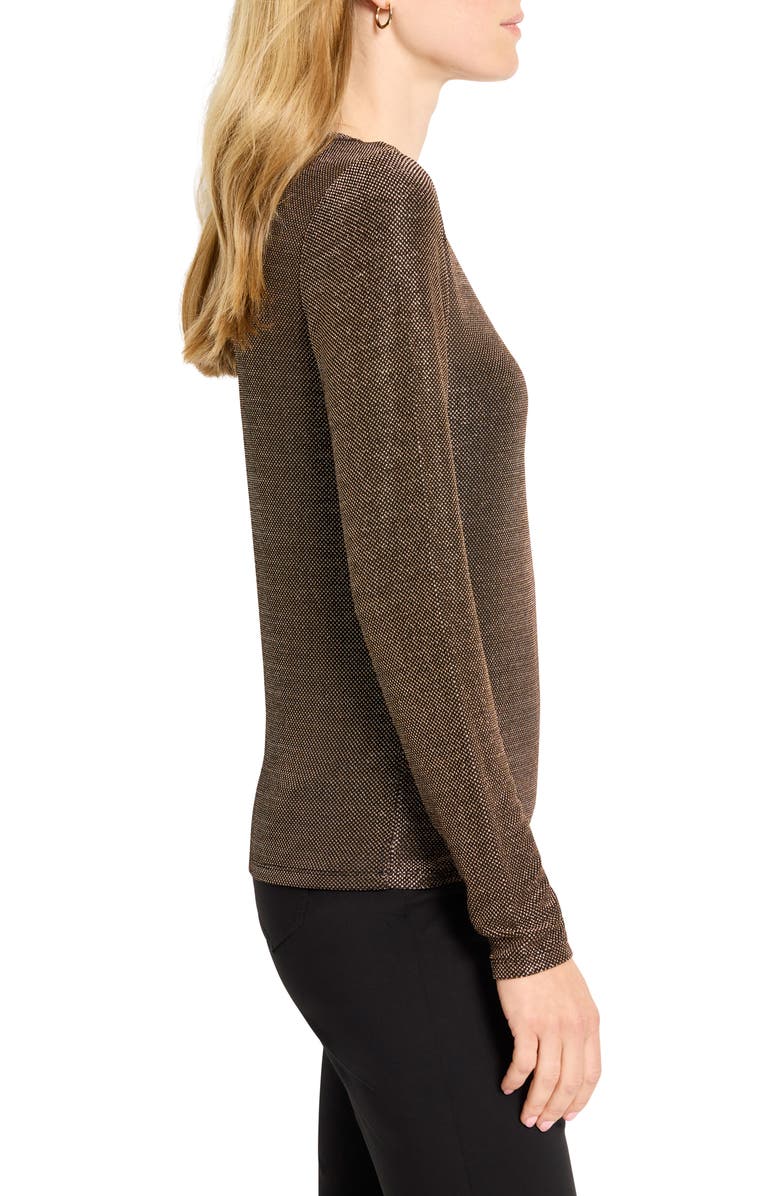 NIC+ZOE Diamonte Long Sleeve Knit Top, Alternate, color, Copper Mix