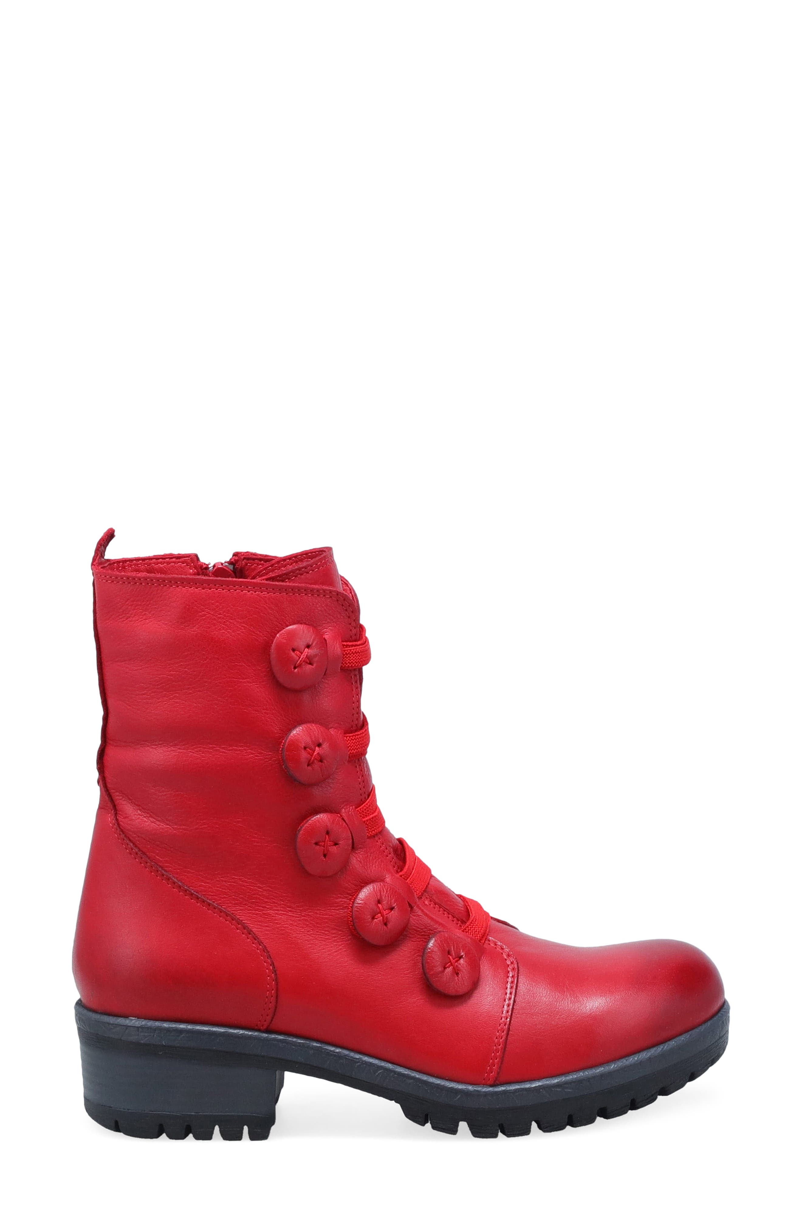 Didi Leather Boot, Alternate, color, RED