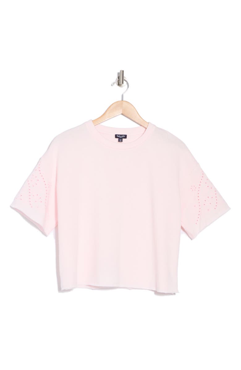 Splendid Raylee Eyelet Sweatshirt, Alternate, color, Patina