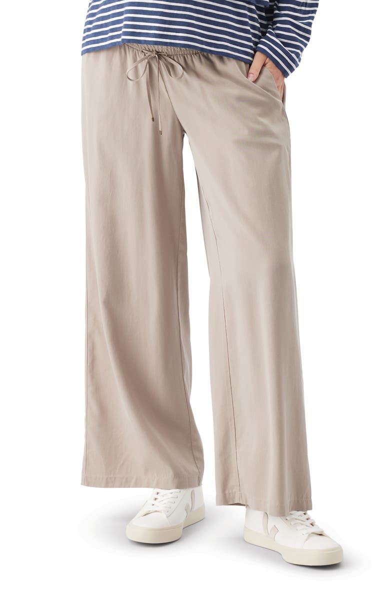 Ripe Maternity Wide Leg Tencel Pant, Main, color, Taupe