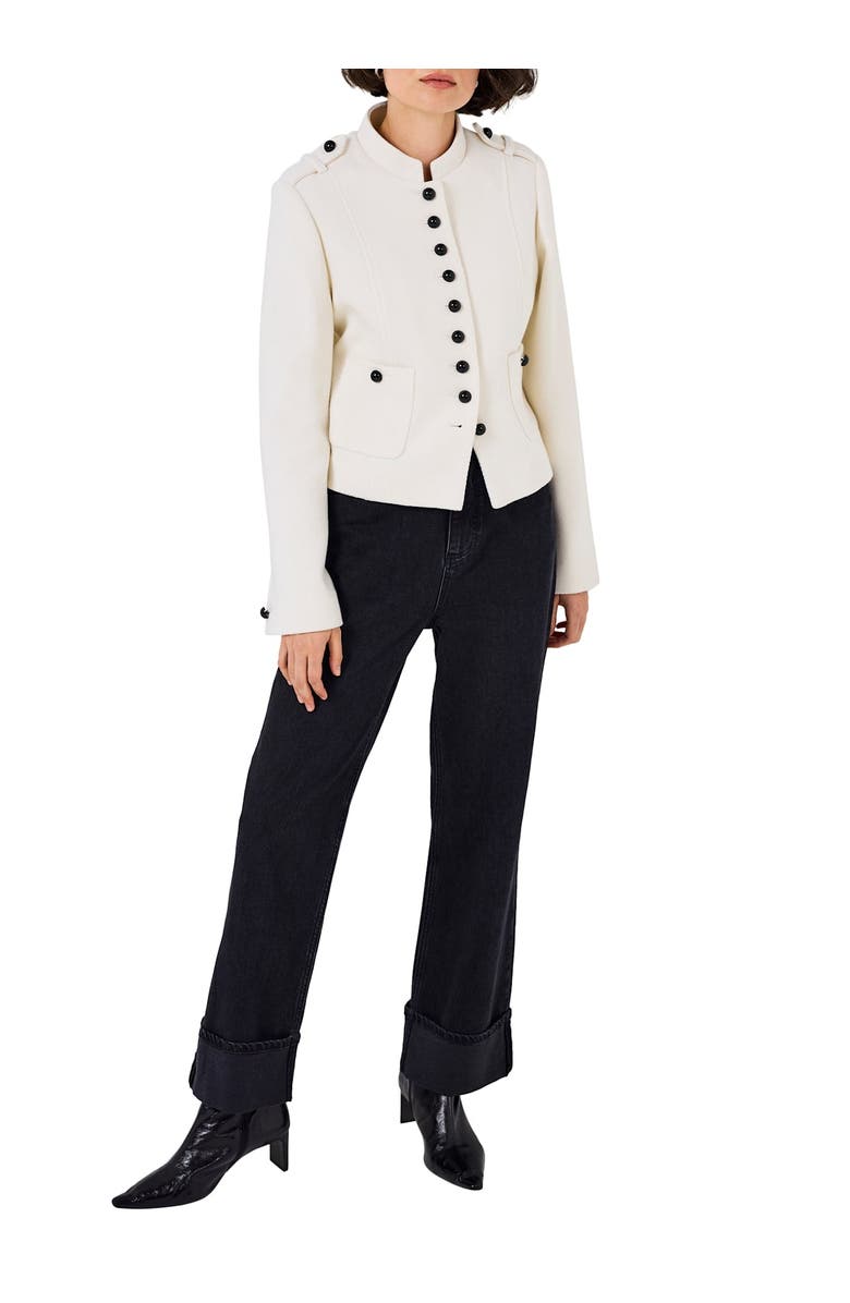 MINT VELVET Wool Blend Military Jacket, Alternate, color, Ivory