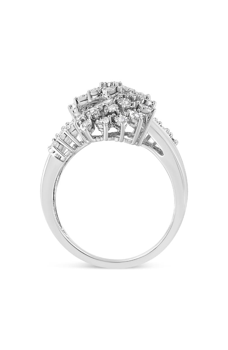 Haus of Brilliance 10K White Gold 1/2 Cttw Diamond "S" Shaped Bypass Cocktail Ring, Alternate, color, White