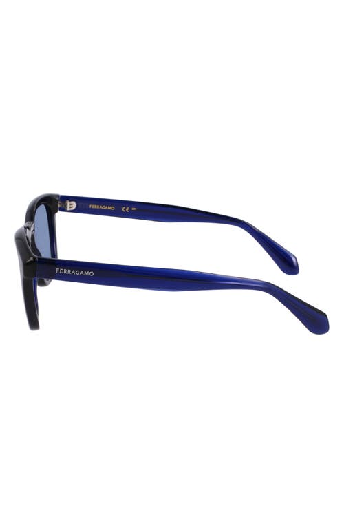 Ferragamo 50mm Modified Rectangular Sunglasses In Transparent Blue