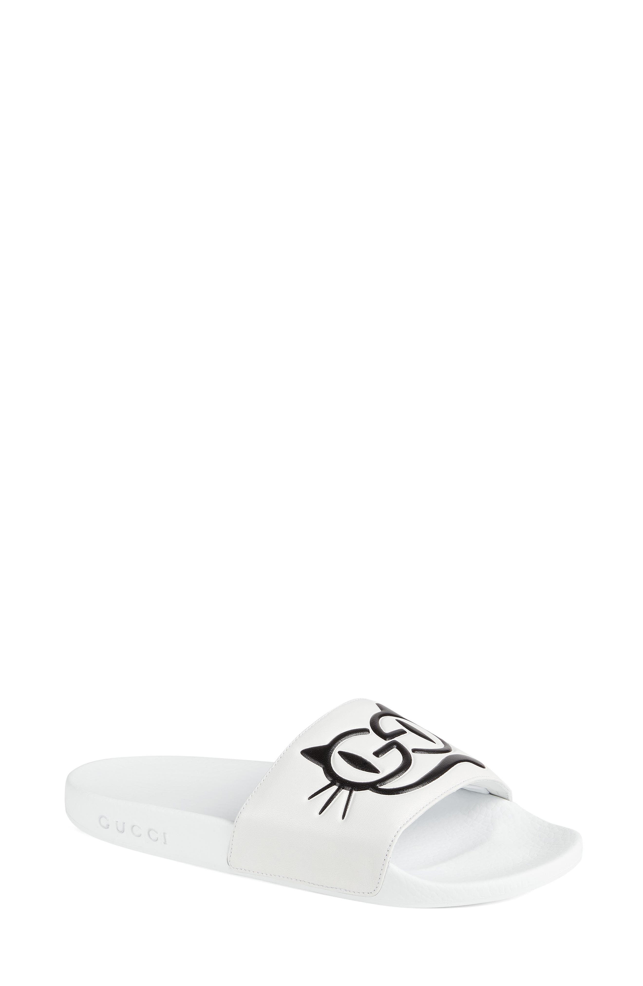 Pursuit Logo Slide Sandal, Main, color, GREAT WHITE