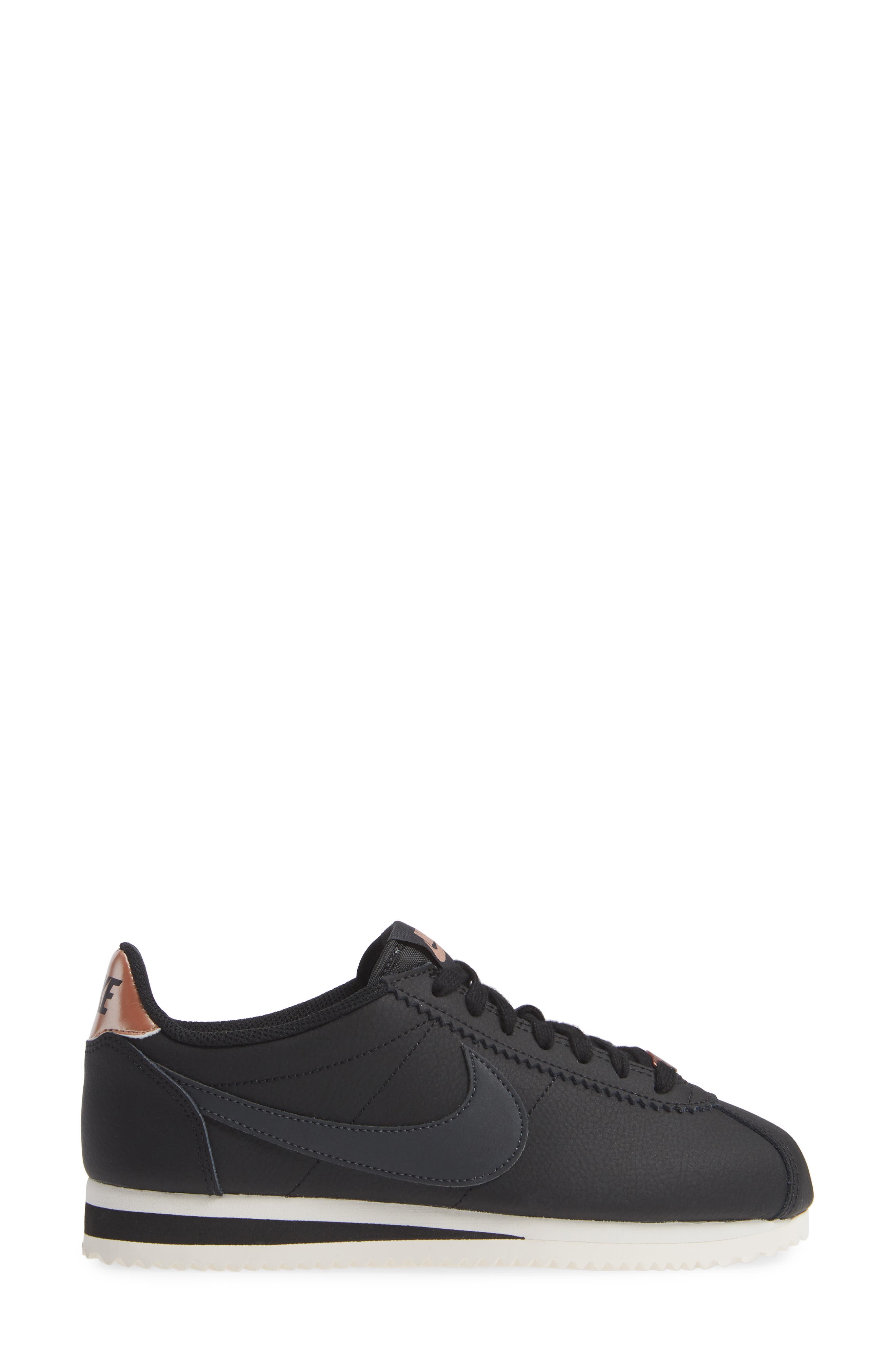 Classic Cortez Sneaker, Alternate, color, BLACK/ METALLIC RED BRONZE