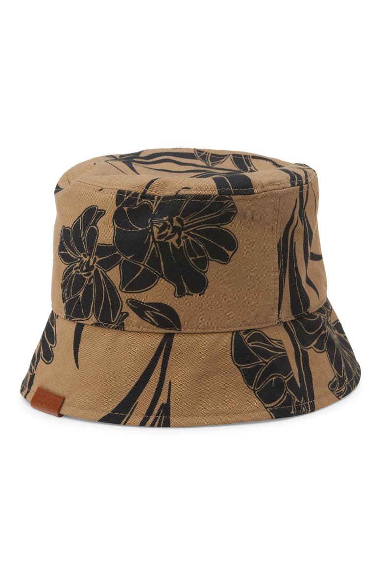 Reversible Bucket Hat, Main, color, DARK BEIGE PRINT