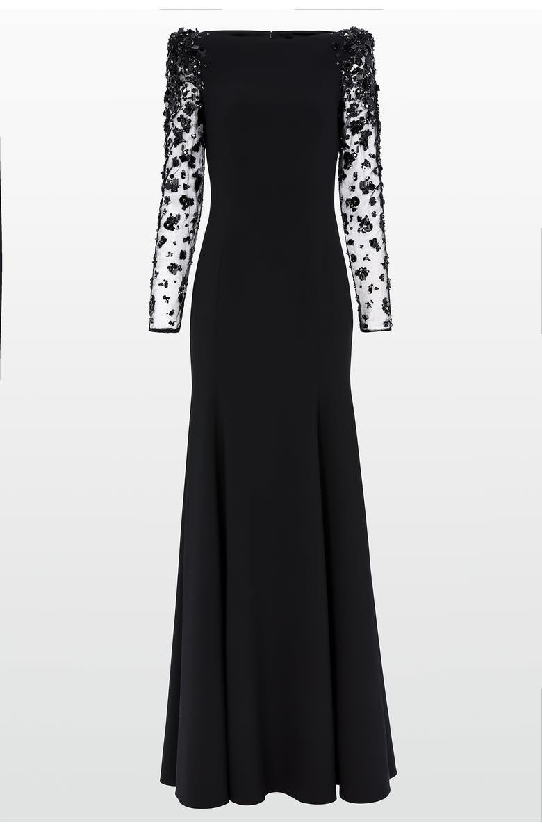 Jenny Packham Sylvia Maxi Dress, Main, color, Liquorice