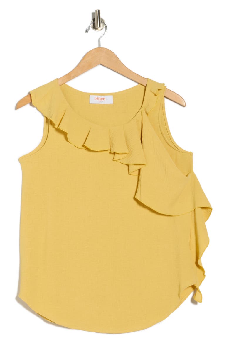 Ruffle Sleeveless Top, Alternate, color, YELLOW