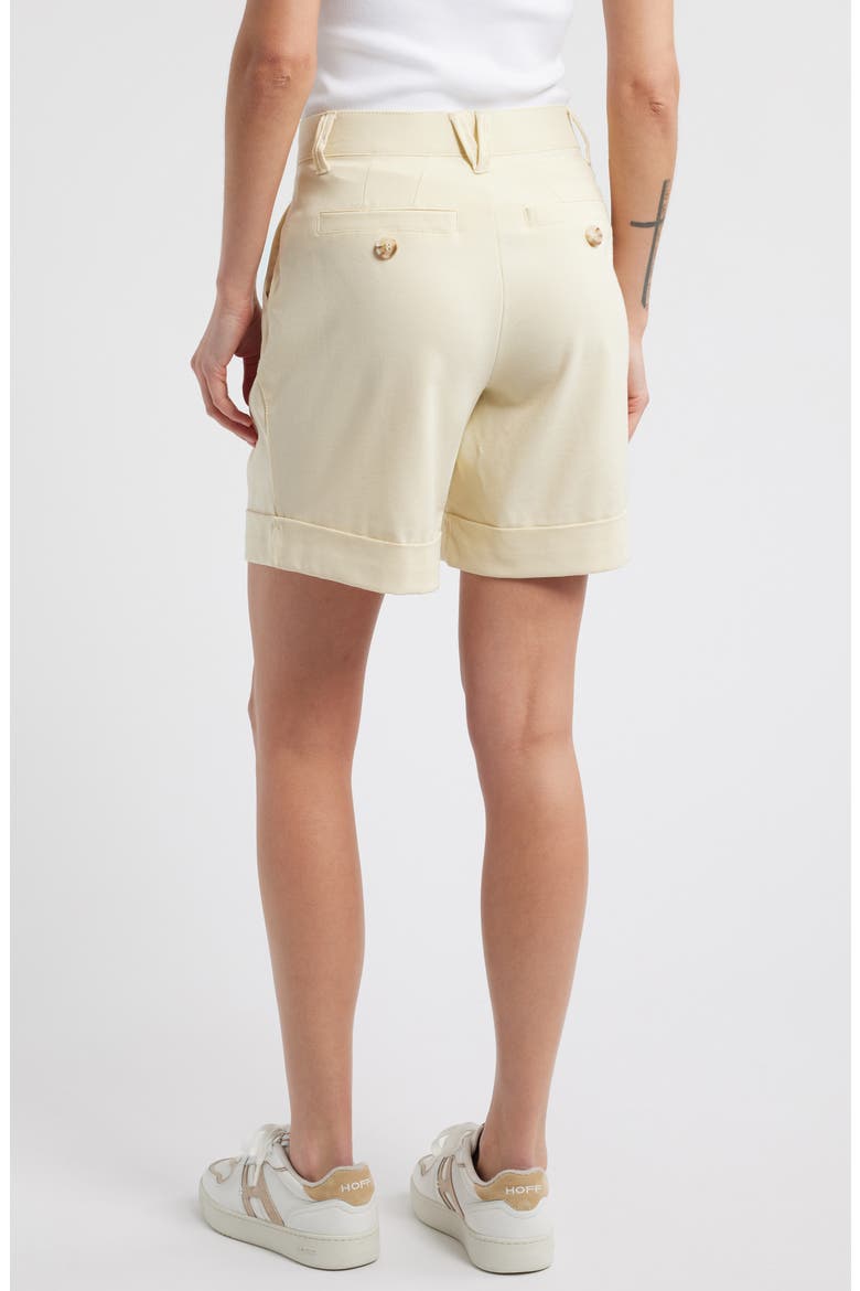 Skyrise High Waist Pleated Shorts, Alternate, color, FROSTY LEMON