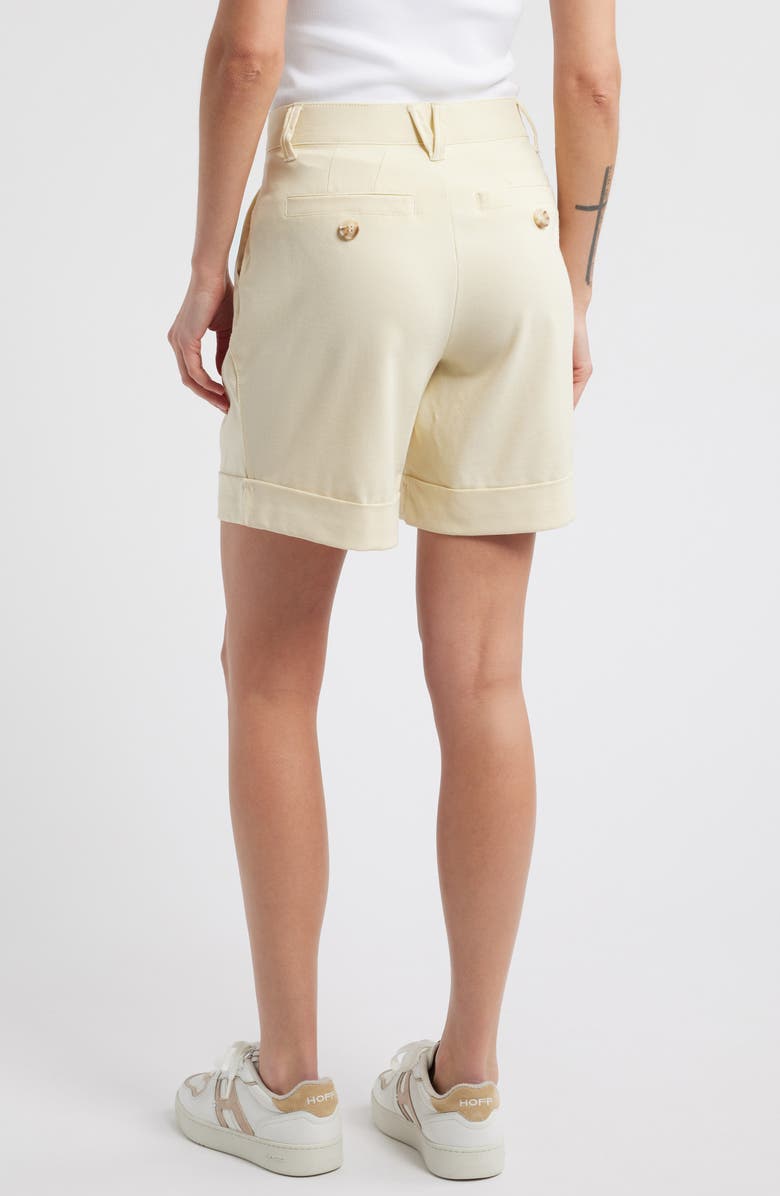 Wit & Wisdom Skyrise High Waist Pleated Shorts, Alternate, color, Frosty Lemon