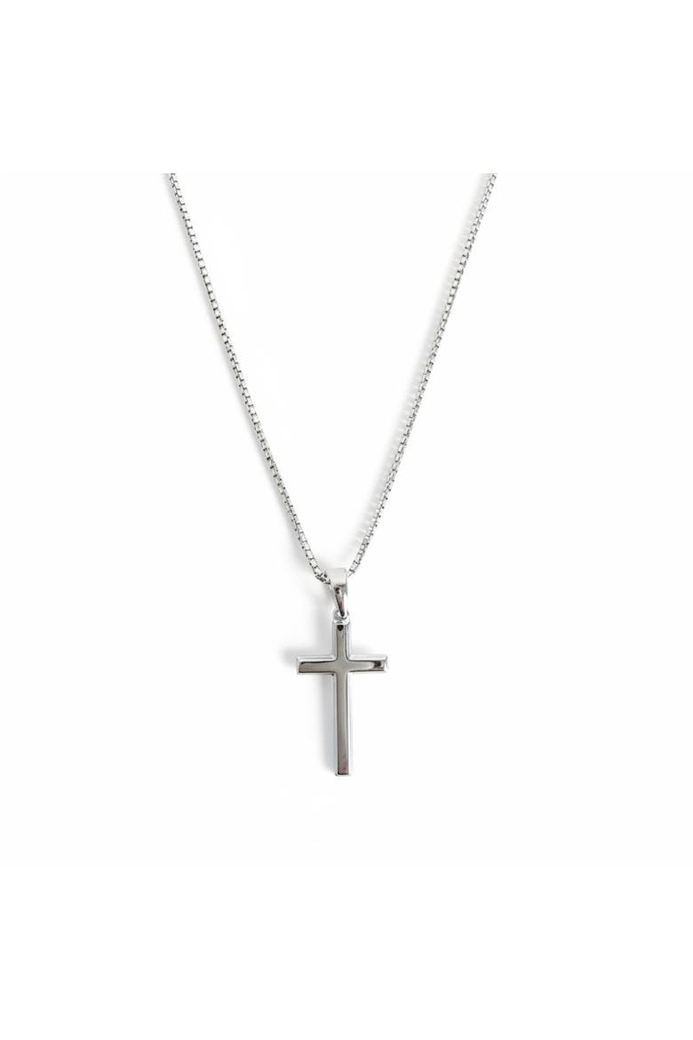 The Classic Cross Necklace, Main, color, Silver