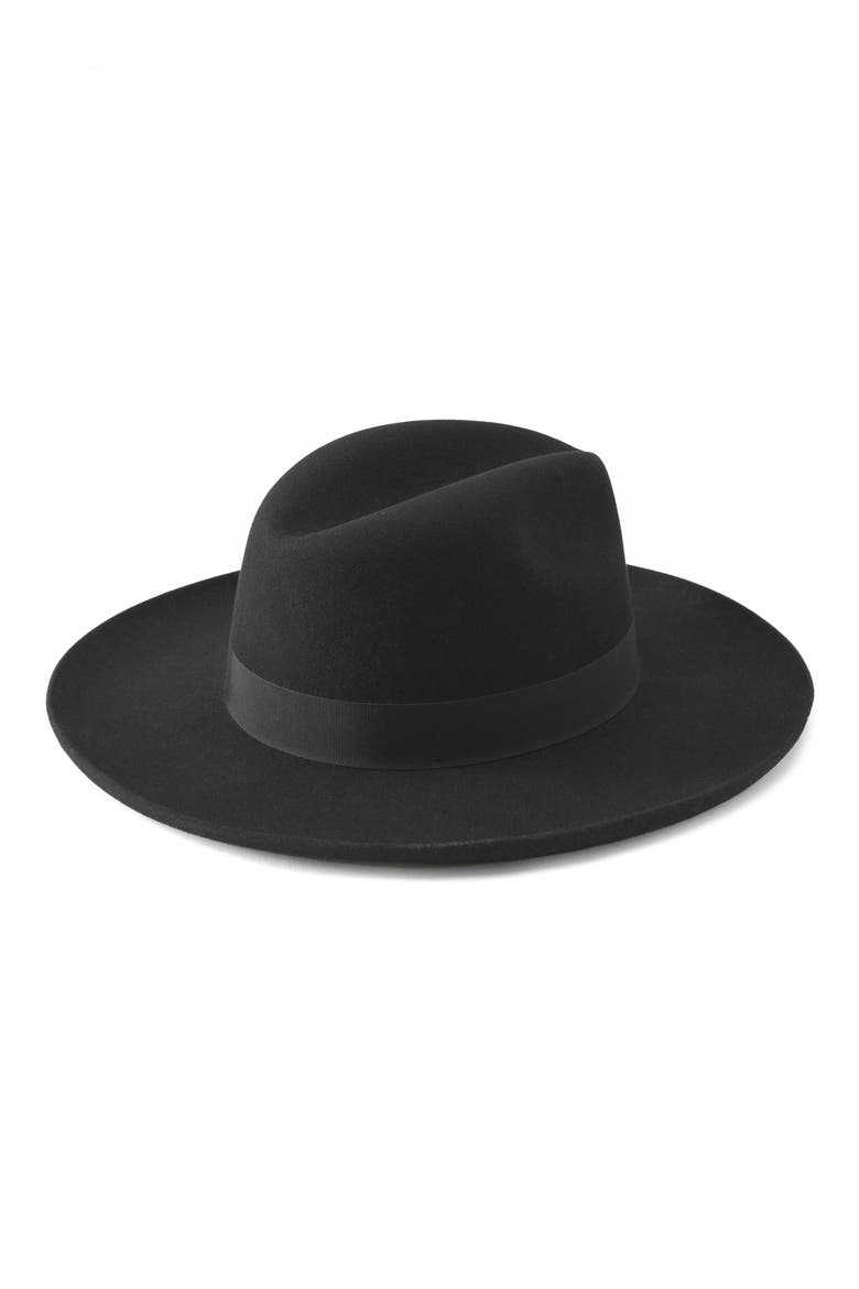 Augustine Merino Wool Fedora, Alternate, color, BLACK/BLACK
