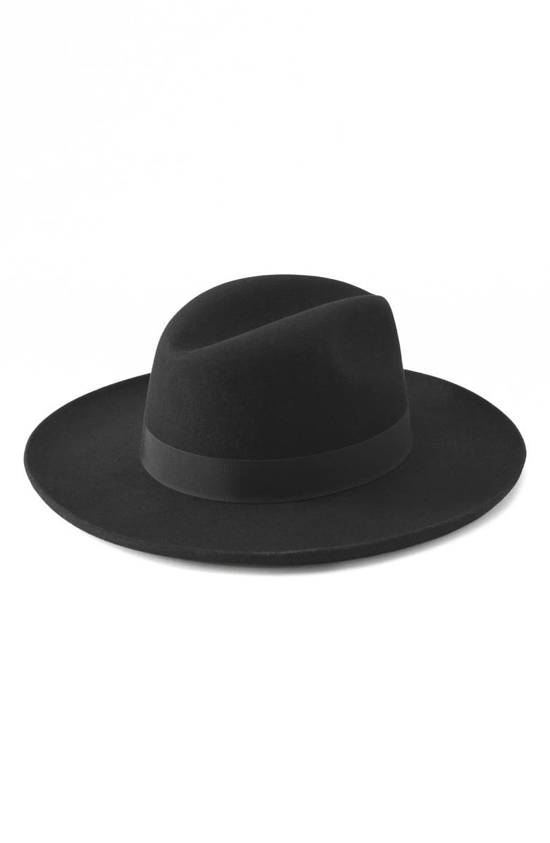 Helen Kaminski Augustine Merino Wool Fedora, Alternate, color, Black/Black