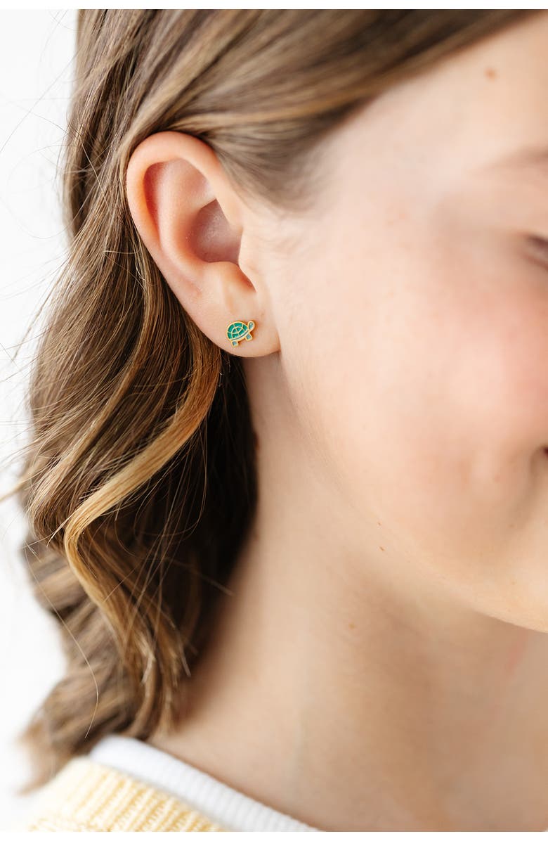 Pip Pop Turtle Stud Earring, Alternate, color, Green