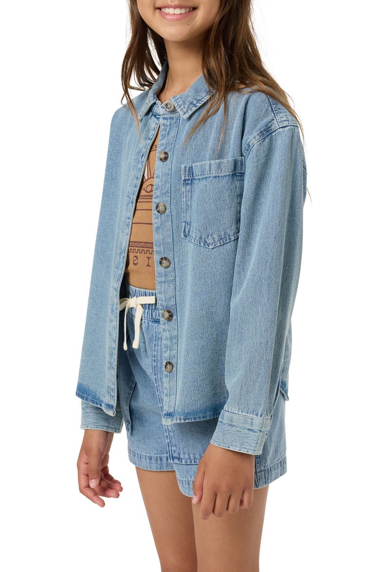 Kids' Kylas Denim Shacket, Alternate, color, DRIFTER