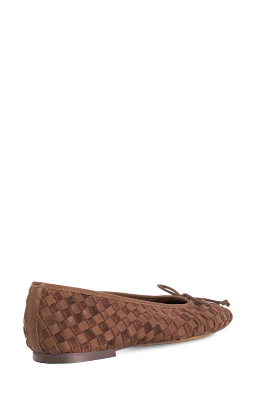Dune London Heat Leather Ballet Flat In Brown