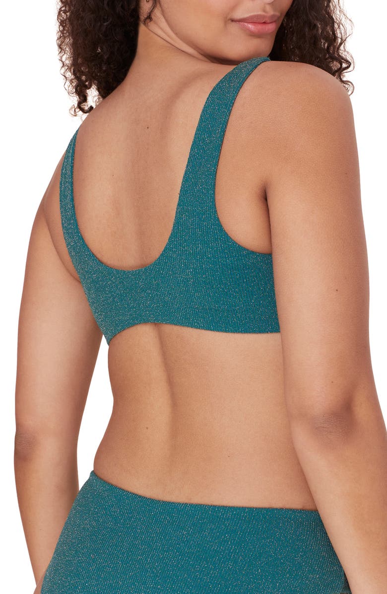 Andie The Delray Metallic Bikini Top, Alternate, color, Ceramic