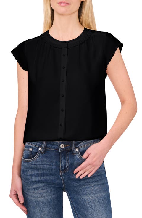 売れ筋商品|||セセ カットソー トップス レディース Women's Scalloped Cap Sleeve Blouse Bright Rose brlt220406010-1.JPG