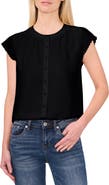 CeCe Scalloped Cap Sleeve Top