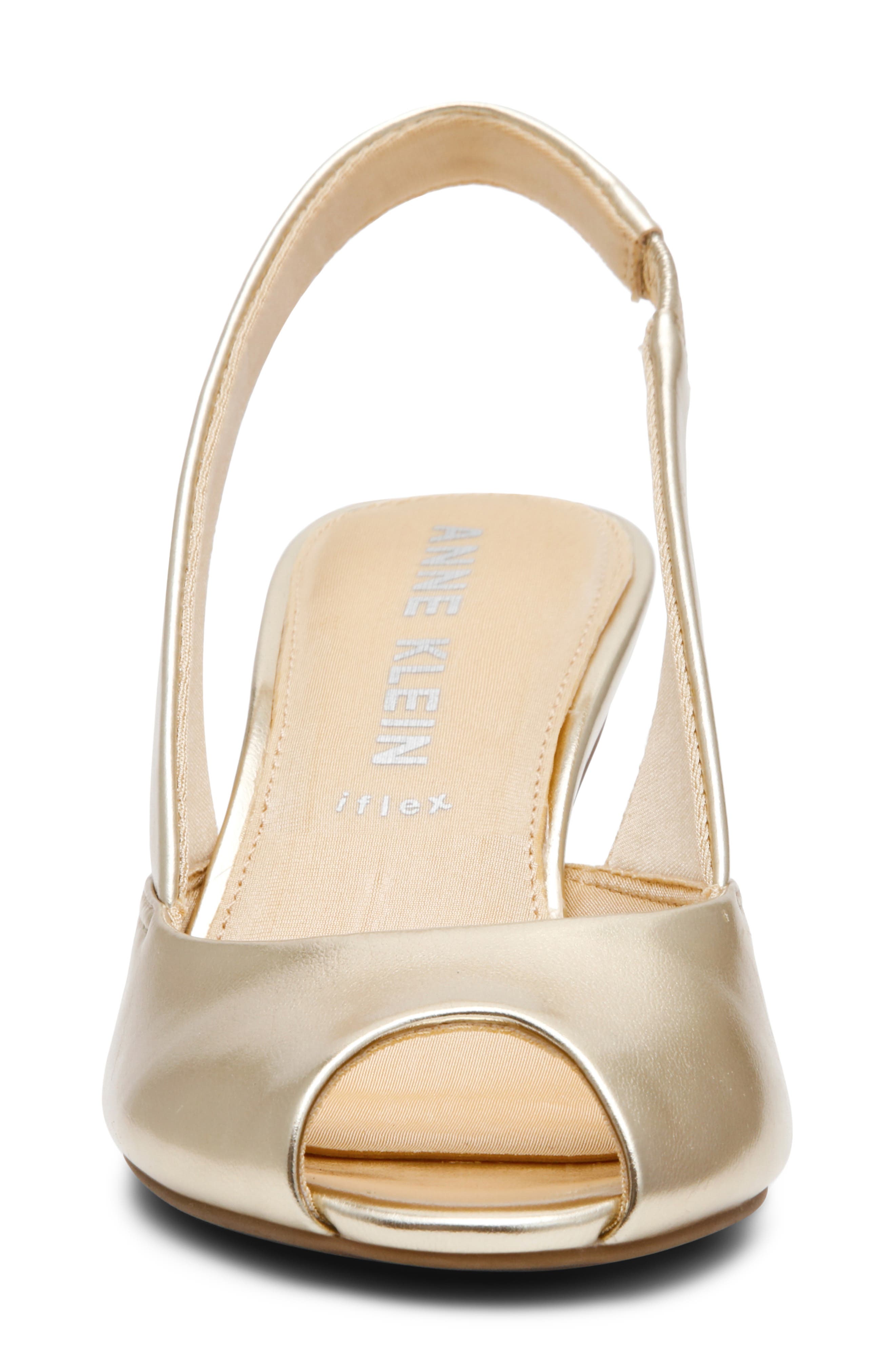 Jovi Slingback Peep Toe Pump, Alternate, color, GOLD