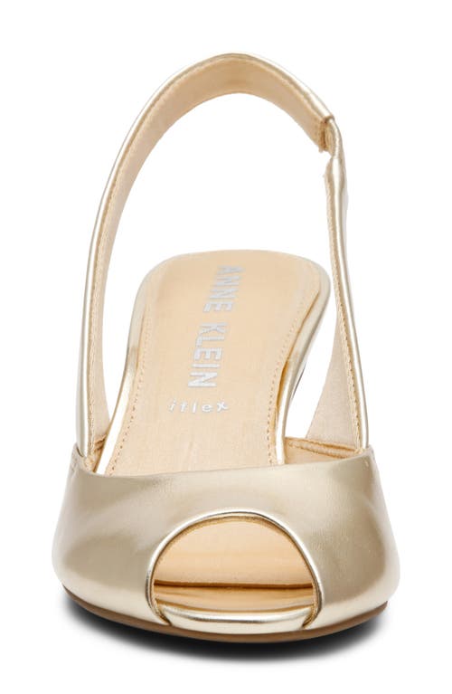 Anne Klein Jovi Slingback Peep Toe Pump In Gold