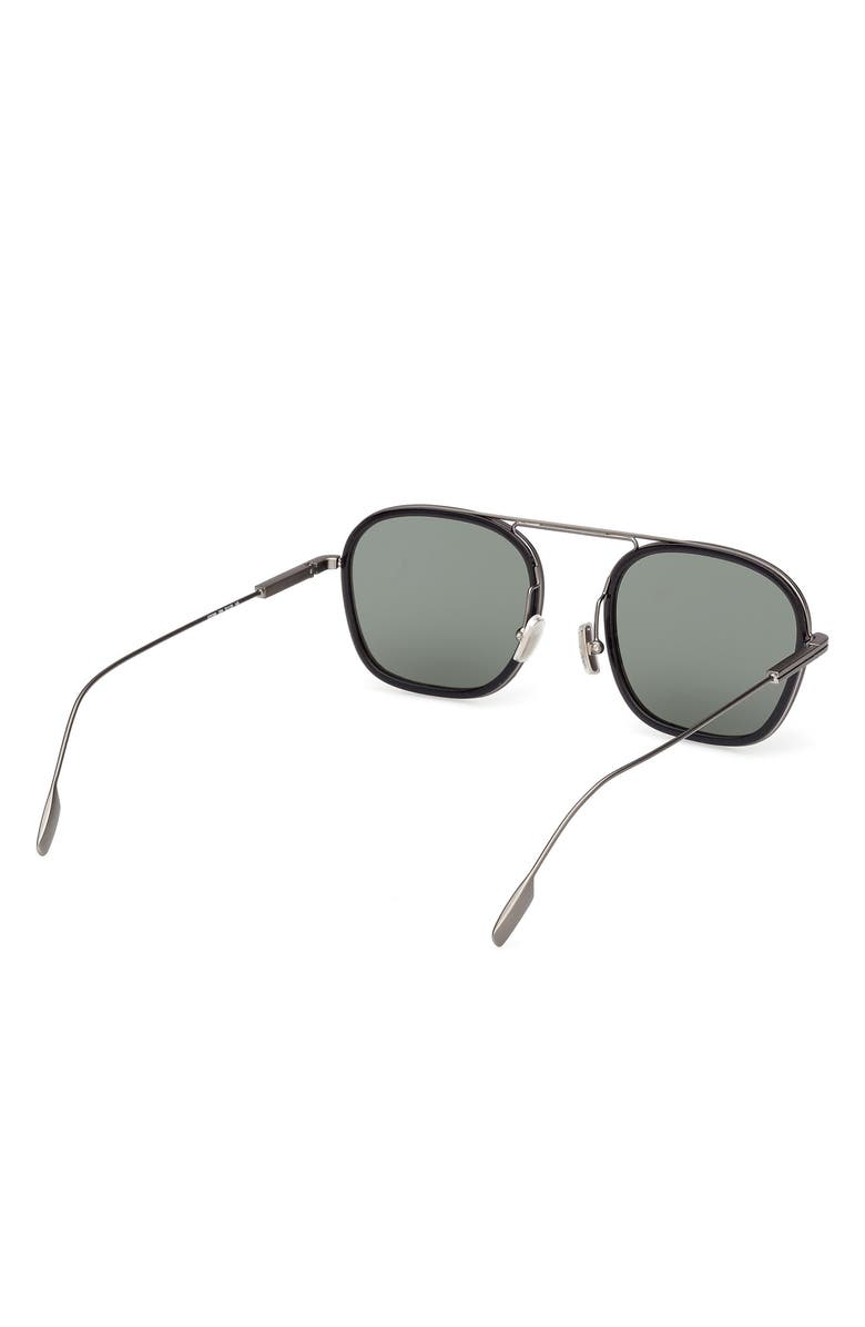 ZEGNA 51mm Navigator Sunglasses, Alternate, color, Satin Dark Grey / Milky Grey