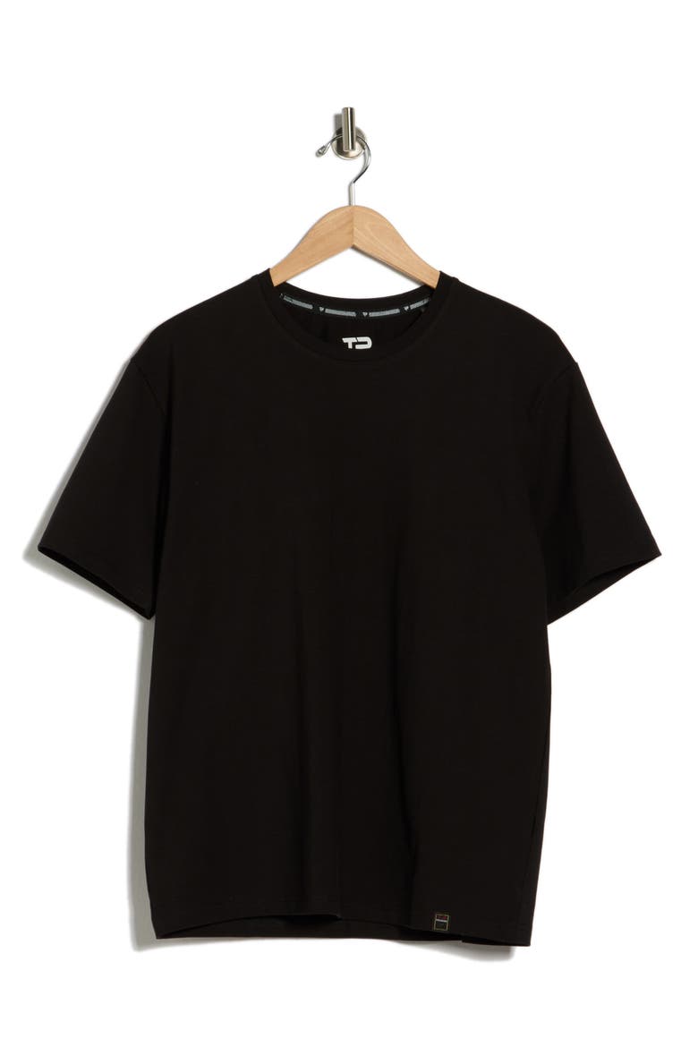 Oversize Stretch Cotton T-Shirt, Alternate, color, BLACK