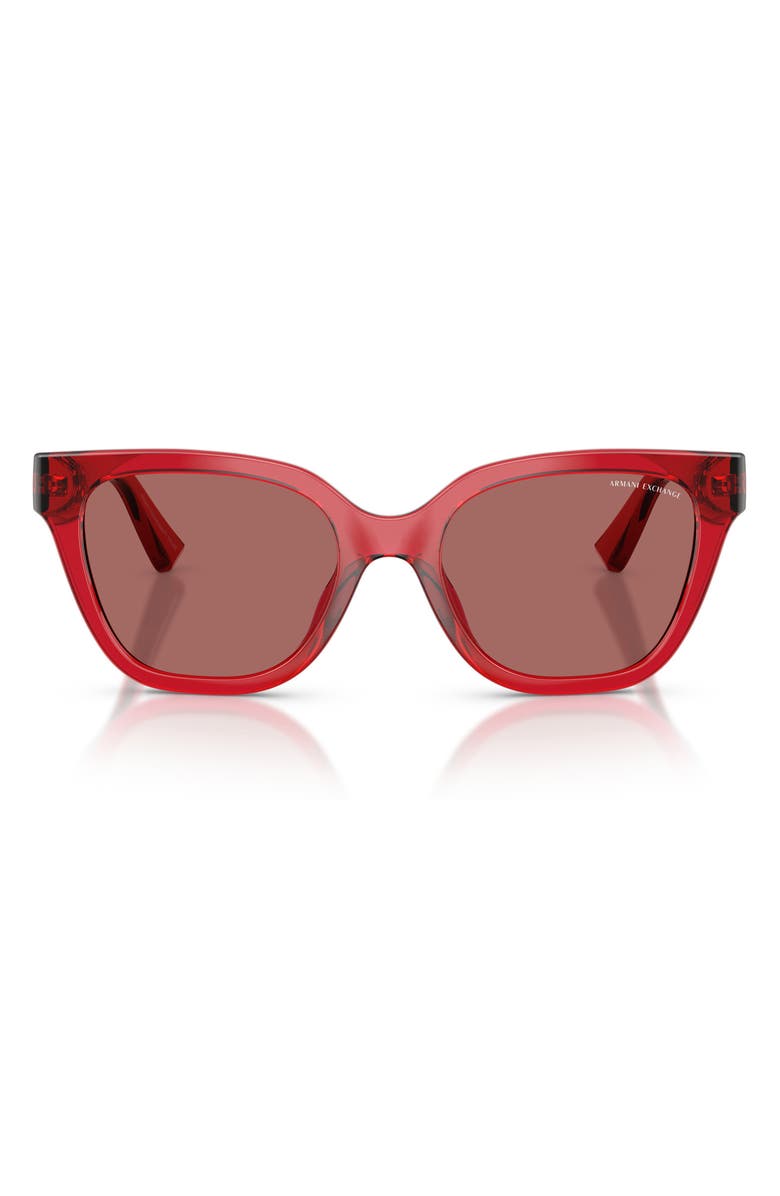 AX Armani Exchange 53mm Cat Eye Sunglasses, Main, color, Shiny Cherry / Violet
