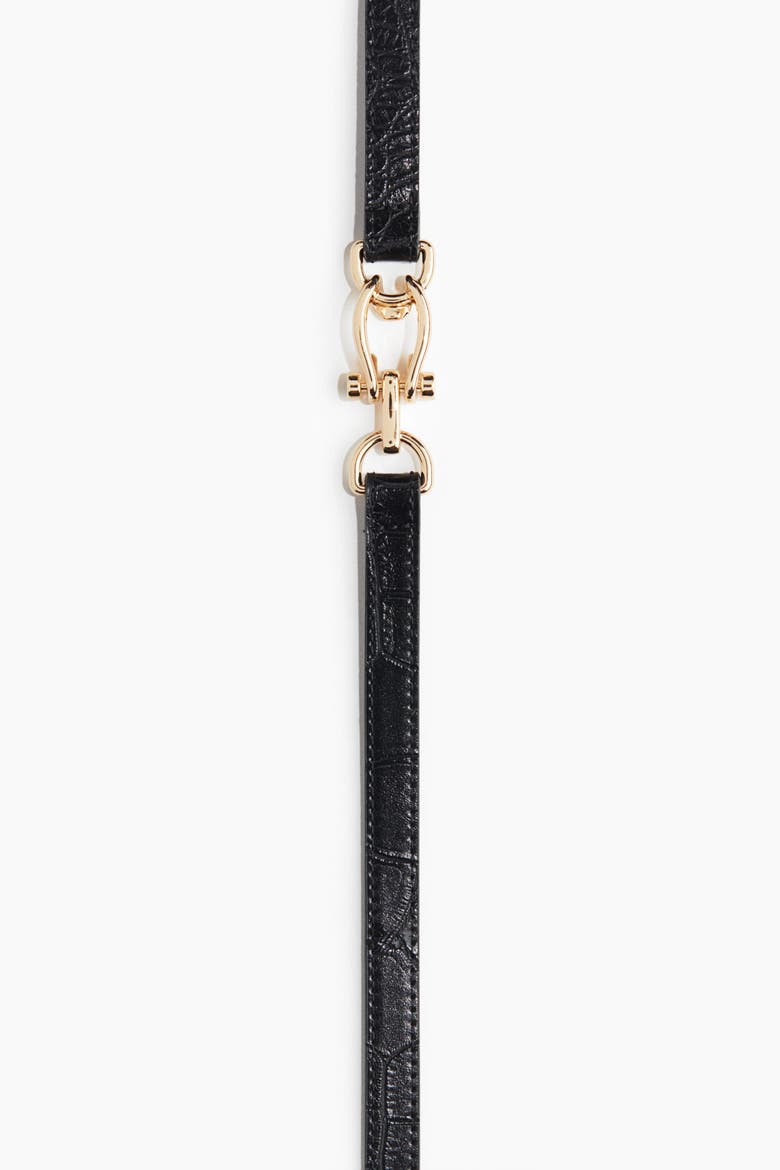 Double-strap Belt, Alternate, color, Black/gold-colored