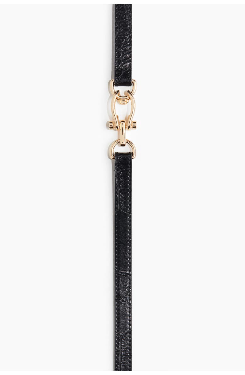 H&M Double-strap Waist Belt, Alternate, color, Black/Gold-Colored