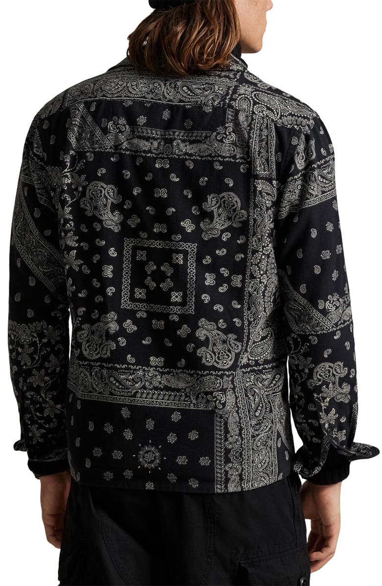 Polo Ralph Lauren Classic Fit Bandana Print Flannel Long Sleeve Camp Shirt, Alternate, color, 6989 Yukon Patchwork Bandana