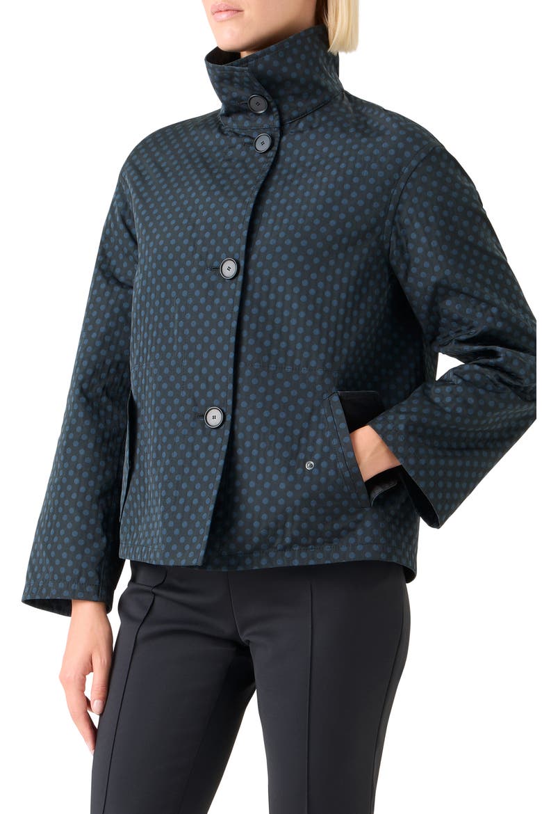 Polka Dot Reversible Jacket, Alternate, color, BLACK-NAVY