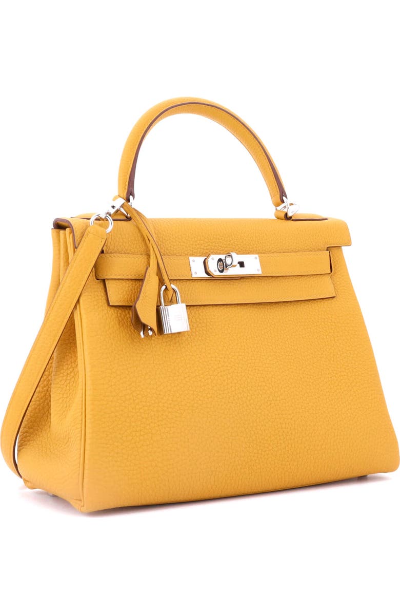Pre-Owned Hermes Kelly Handbag Yellow Togo with Palladium Hardware 28, Alternate, color, Jaune Ambre