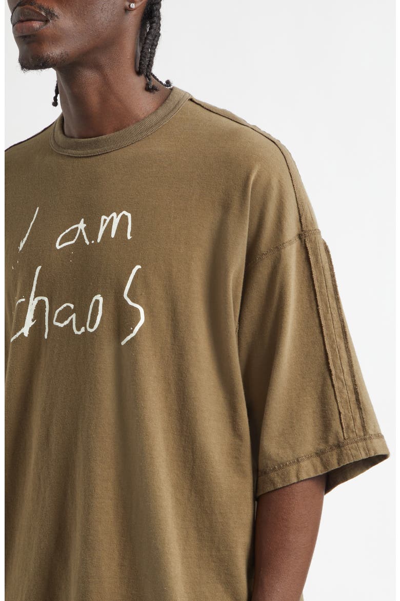 I Am Chaos Oversize Graphic T-Shirt, Alternate, color, GRAY BROWN
