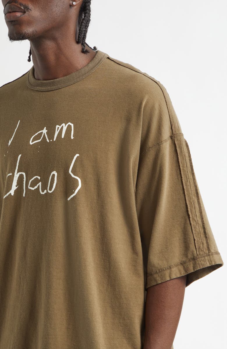 Undercover I Am Chaos Oversize Graphic T-Shirt, Alternate, color, Gray Brown