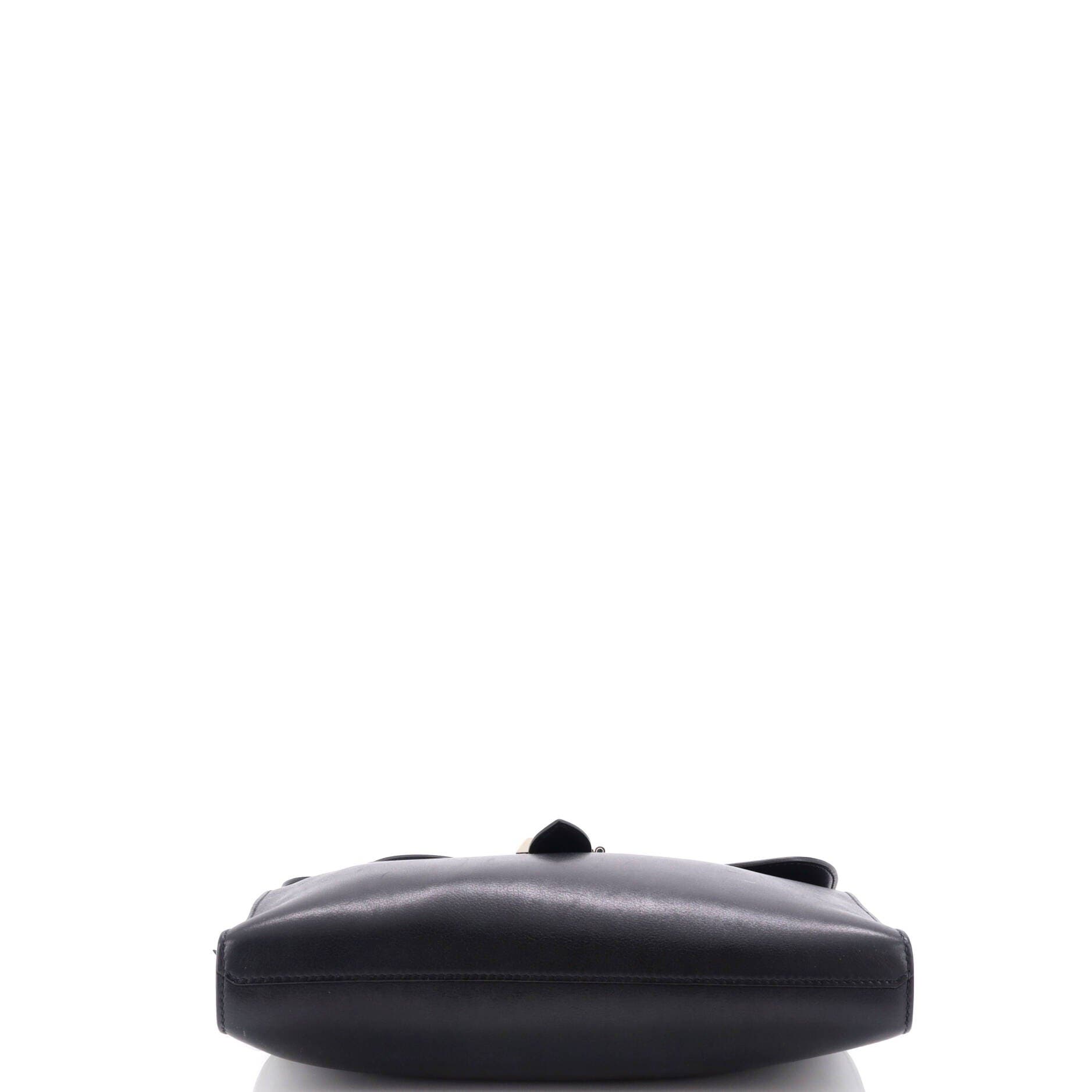 Pre-Owned Hermes Sac a Depeches Messenger Bag Evergrain 29, Alternate, color, Noir