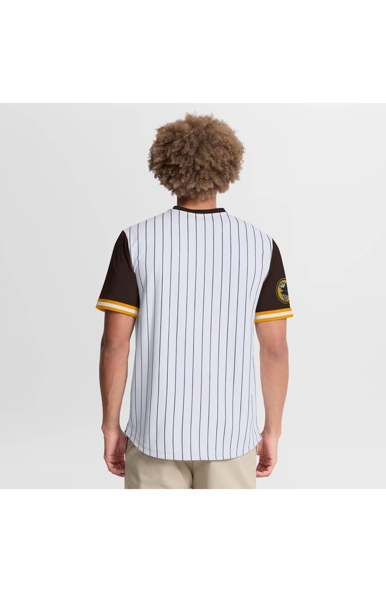 FANATICS Men's Fanatics White/Brown San Diego Padres Pinstripe Walk Off Shirt, Alternate, color, White