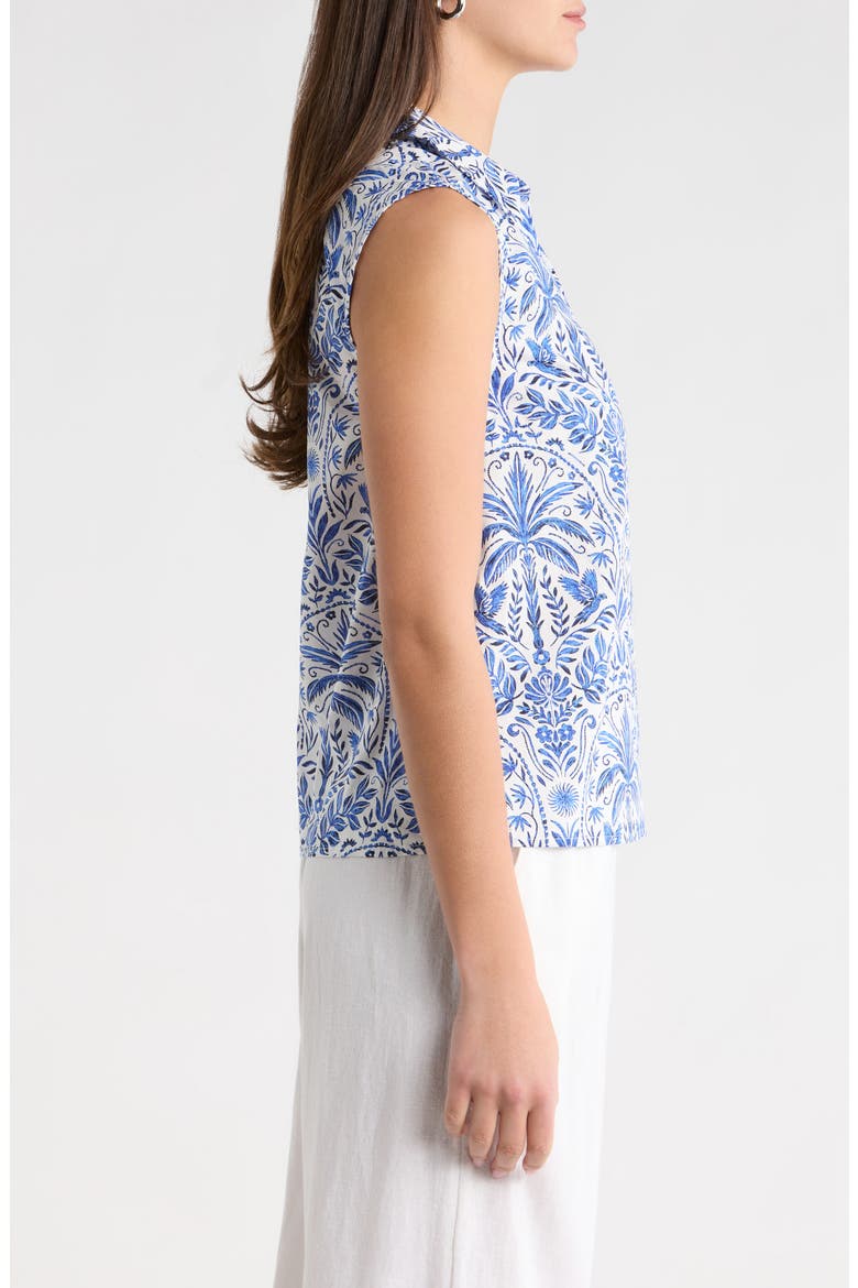 Romina Tropical Kirsa Sleeveless Shell Top, Alternate, color, BLUE-WHITE-MULTI